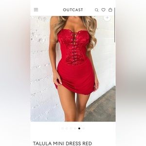 Outcast Red mini strapless dress. Size Small. With the tag. Stretchy